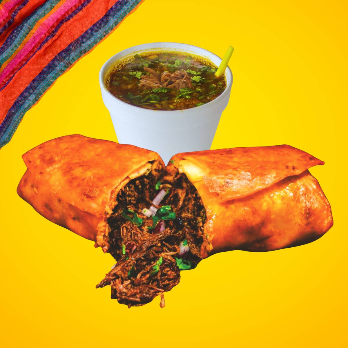 Burrito de Birria de Res/ Incluye Consomé.