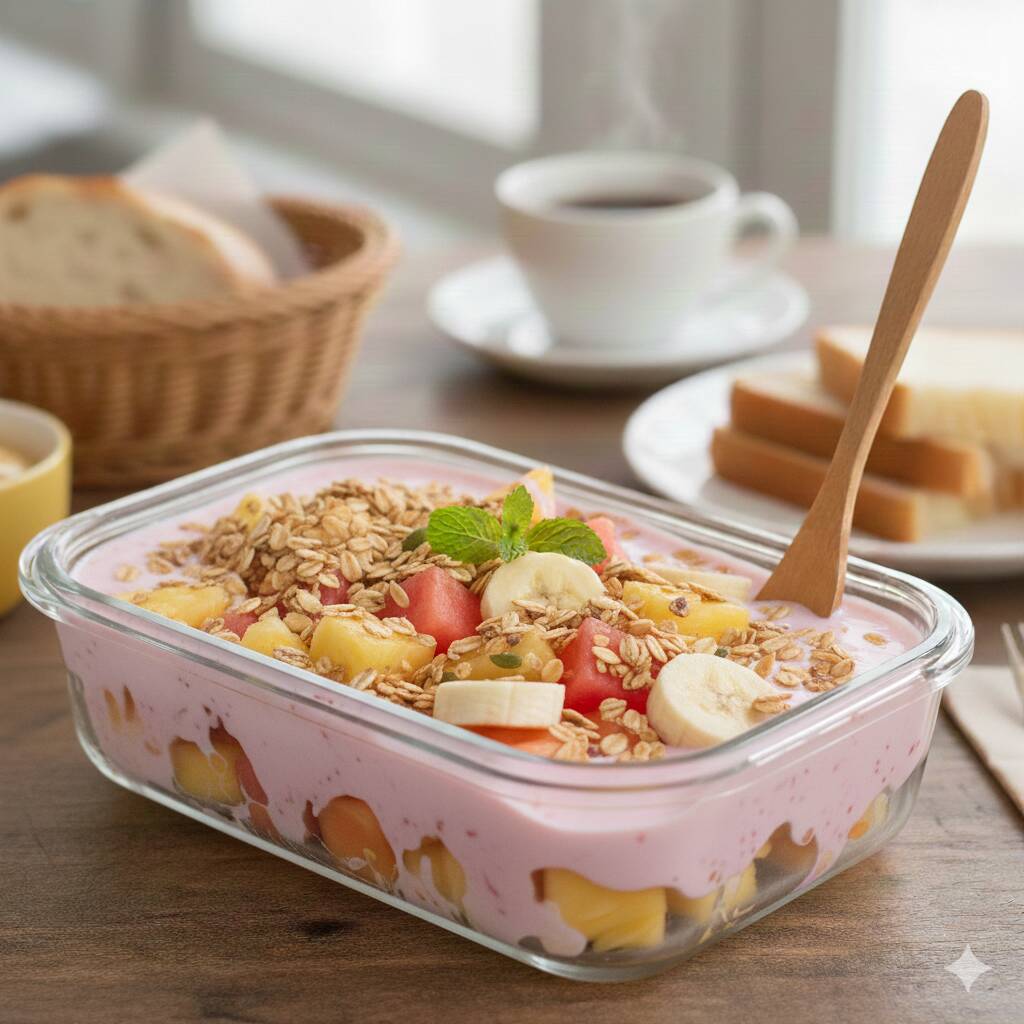 Coctel de Frutas con Yoghurt y Granola