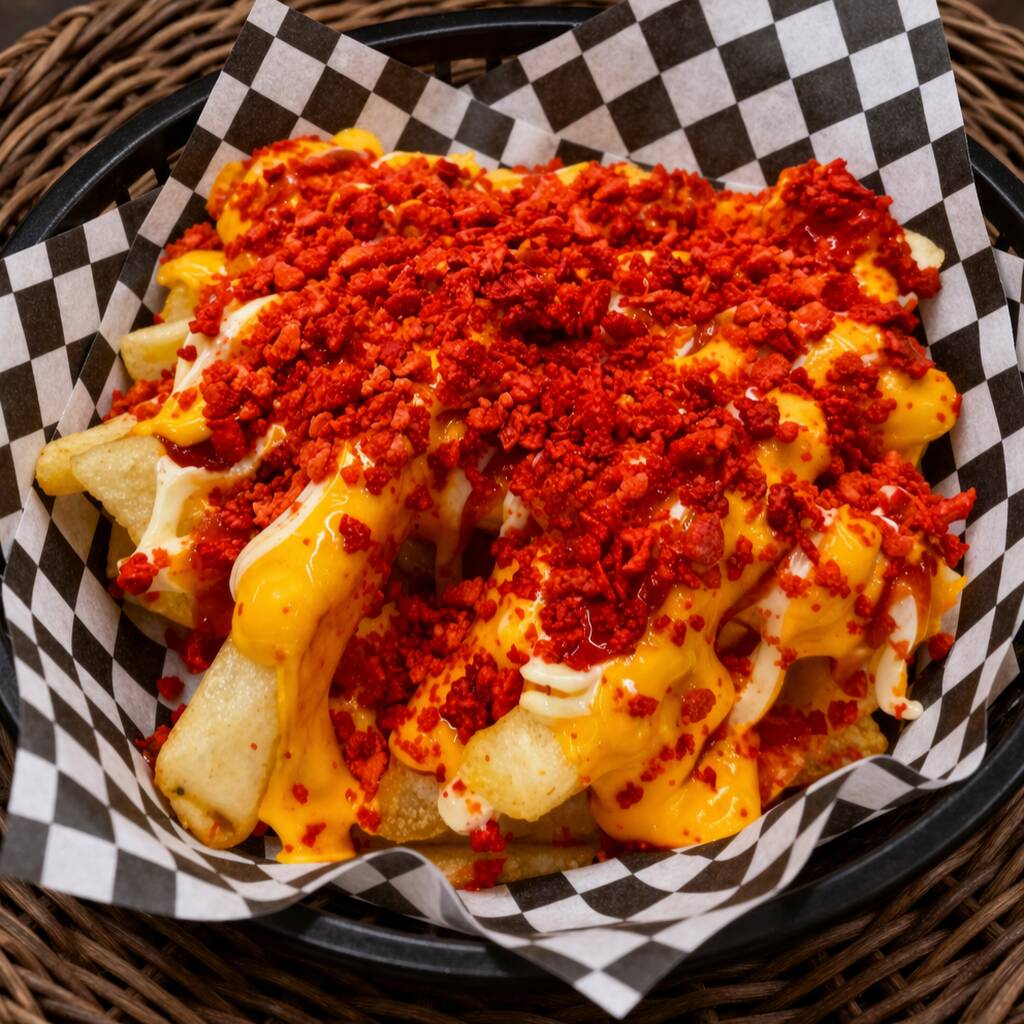 Papas con Queso y Tocino