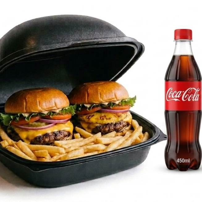 DUO Hamburguesas + Papas y 2 Sodas