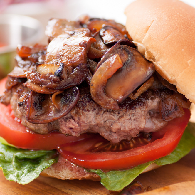 Hamburguesa con champiñones