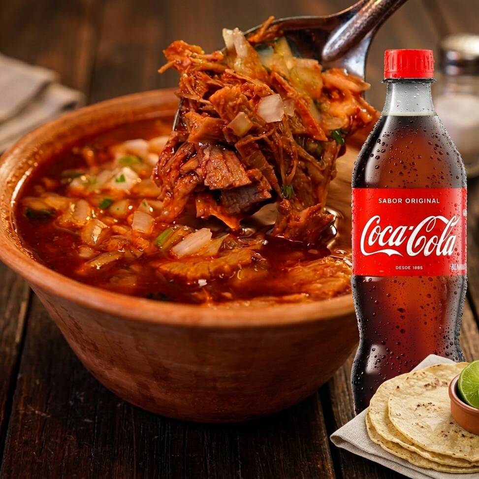 Consomé + Coca Cola