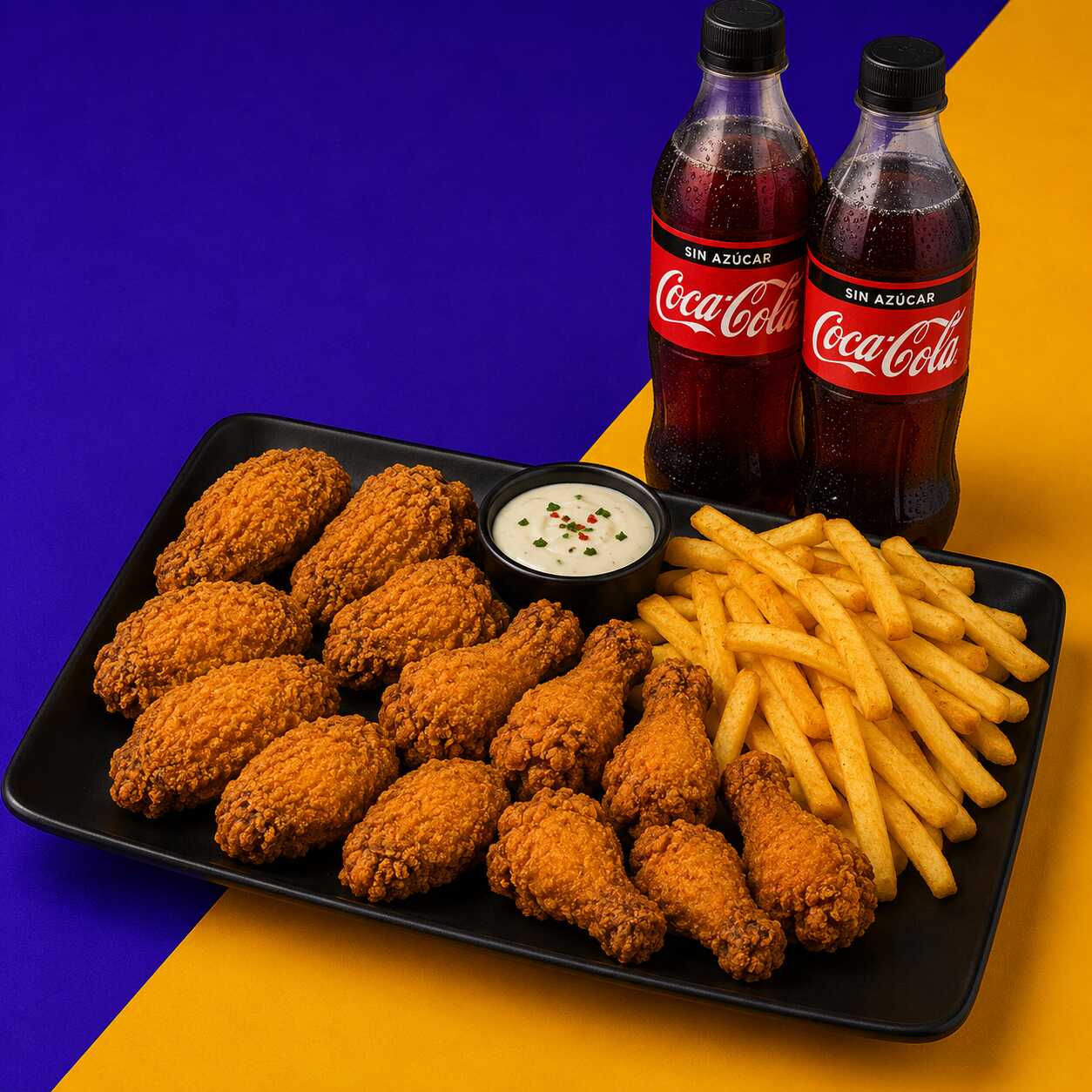 ALITAS PICOSAS 16X12 + BEBIDAS