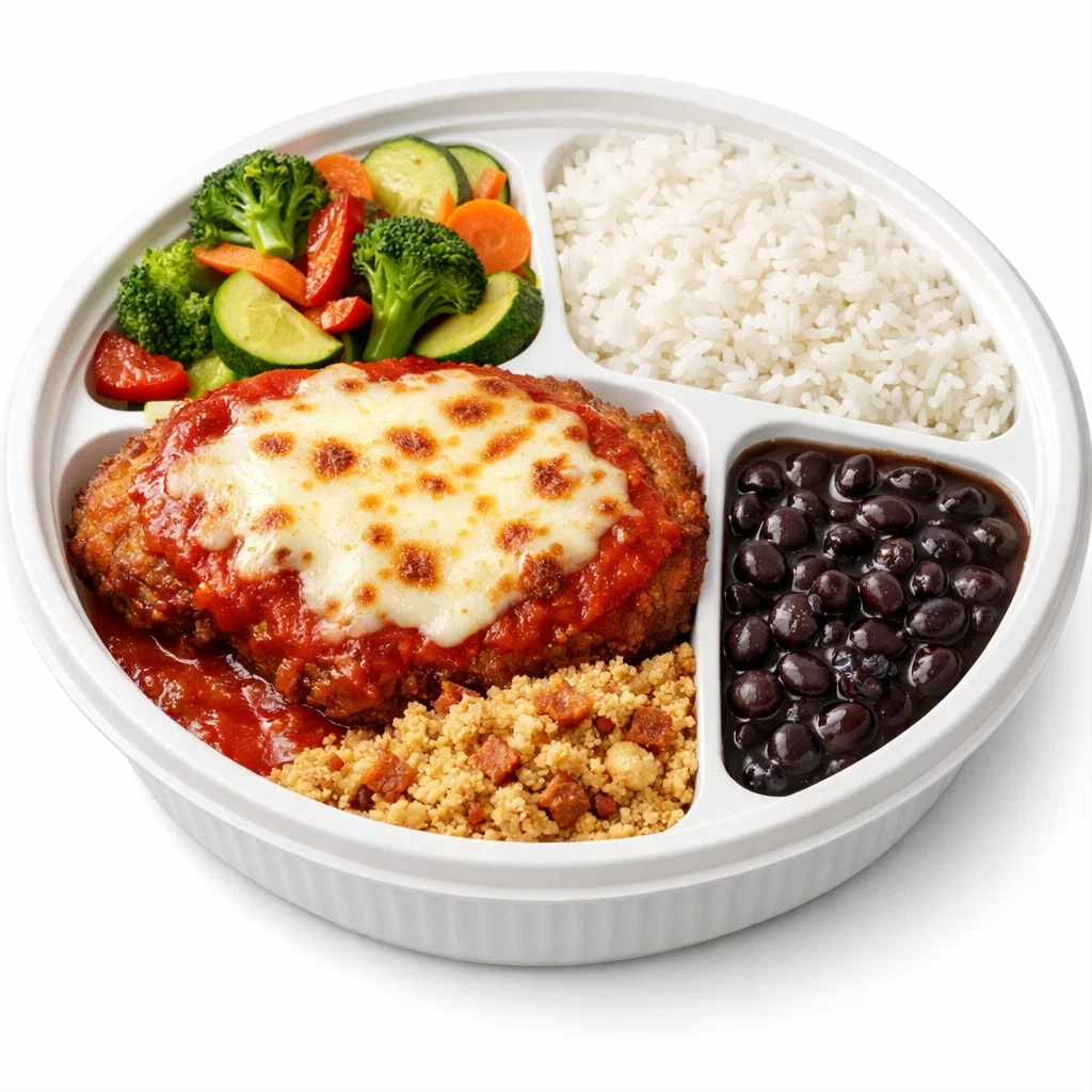 Monte sua marmitex ate 3 complementos extras ! Todas elas vão arroz branco e feijão preto.