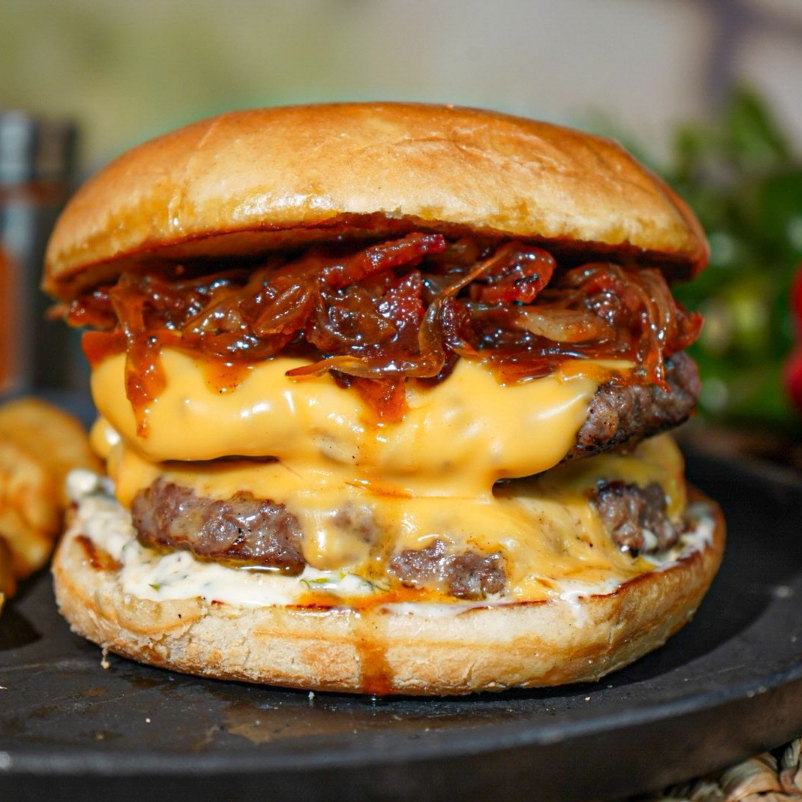 Hamburguesa Sweet Bacon + Papas Fritas