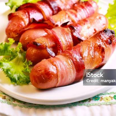 Salchicha con tocino (1 pieza)