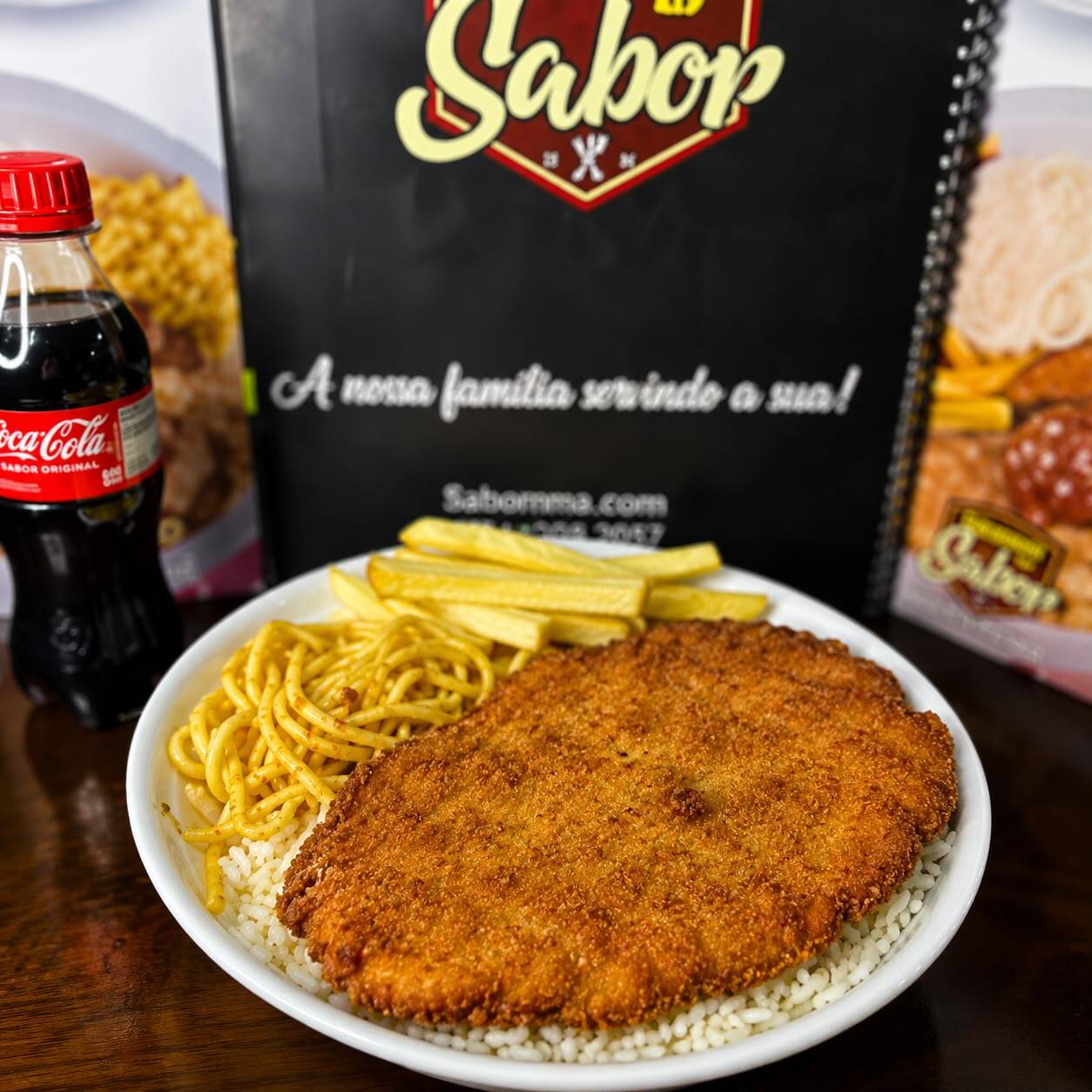 ARROZ,FEIJAO PRETO OU FEIJÃO BRANCO,BATATA FRITA E SALADA (NÃO ACOMPANHA BEBIDA)