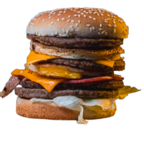 Pão, 2 queijos, 4 carnes, 2 ovos, bacon, calabresa, alface, tomate, ketchup e maionese