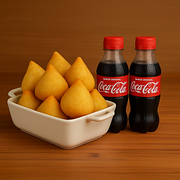 40 Salgados + 2 cocas 200ml.