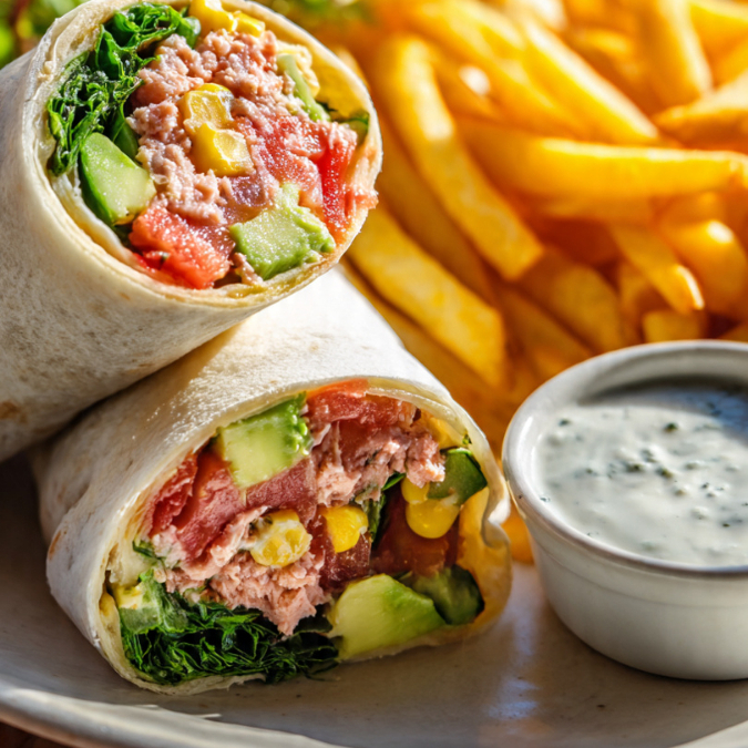 WRAP DE ATUN FRESCO + PAPAS