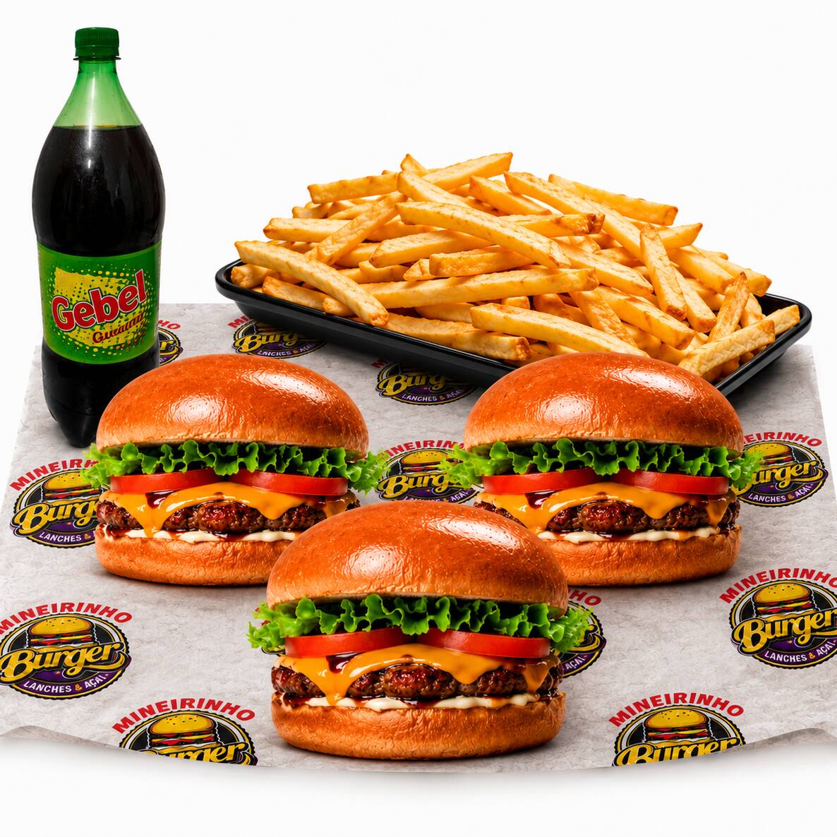 3 Lanches (Fritas + Gebel).