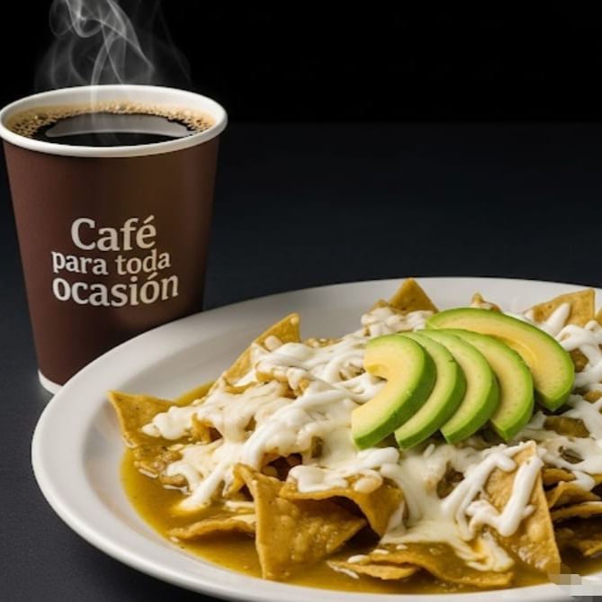 Combo Chilaquiles Verdes + "Hot Coffee"