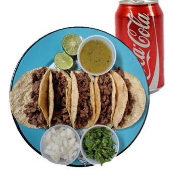 Combo Tacos Bistec más Coca Cola 350ml
