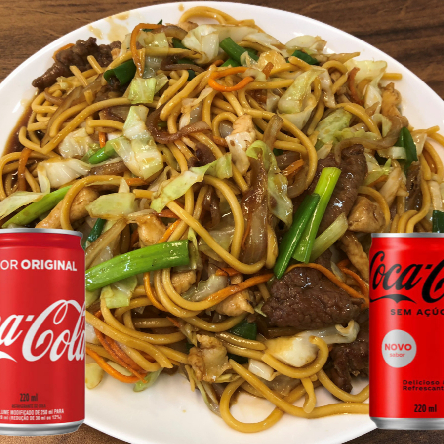 1 yakissoba simples 500ml + 1 latinha