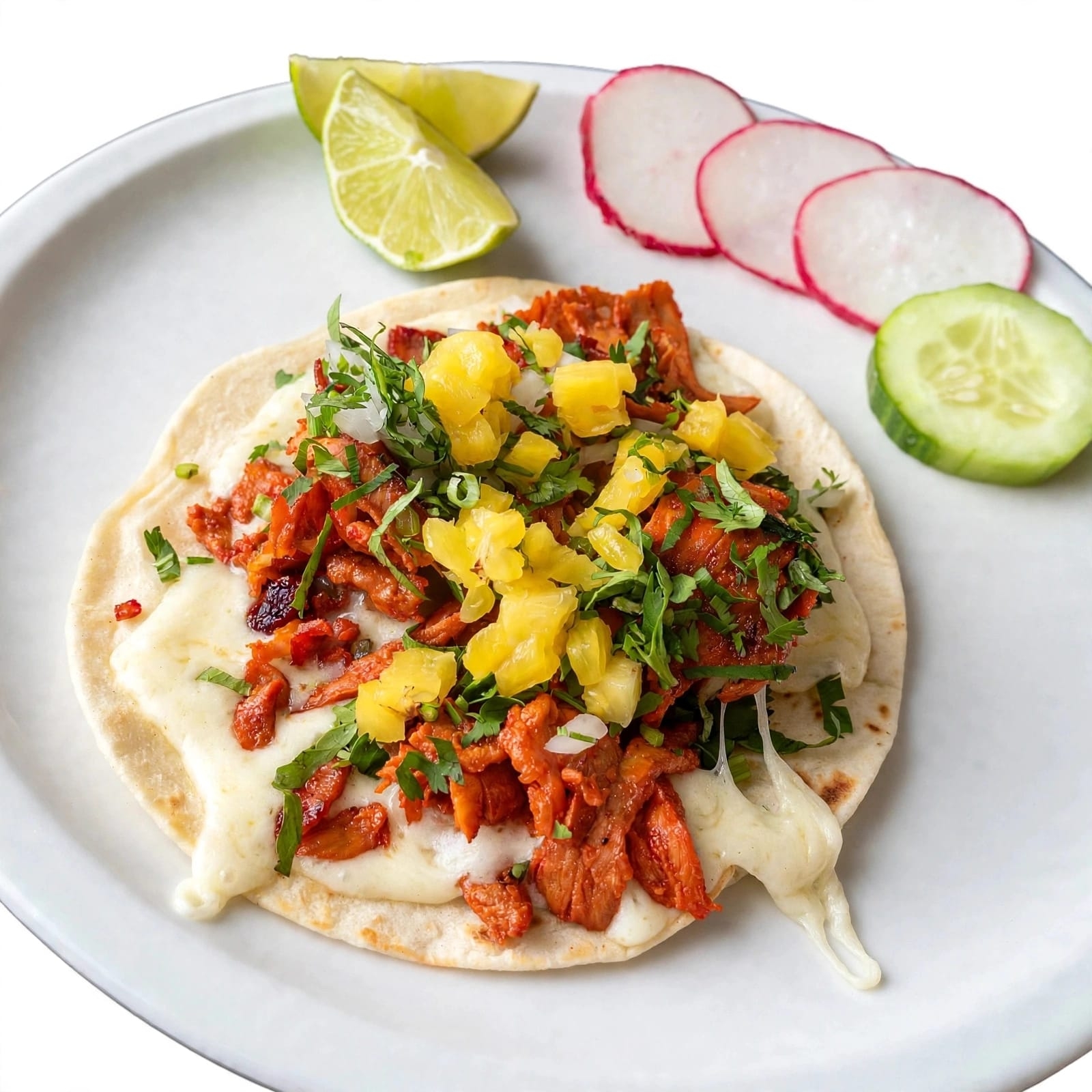 Taco Pastor de Harina C/Queso