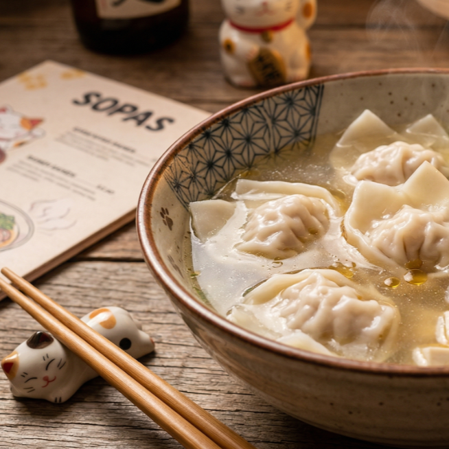 Sopa de Patitas Blancas (wontongs)