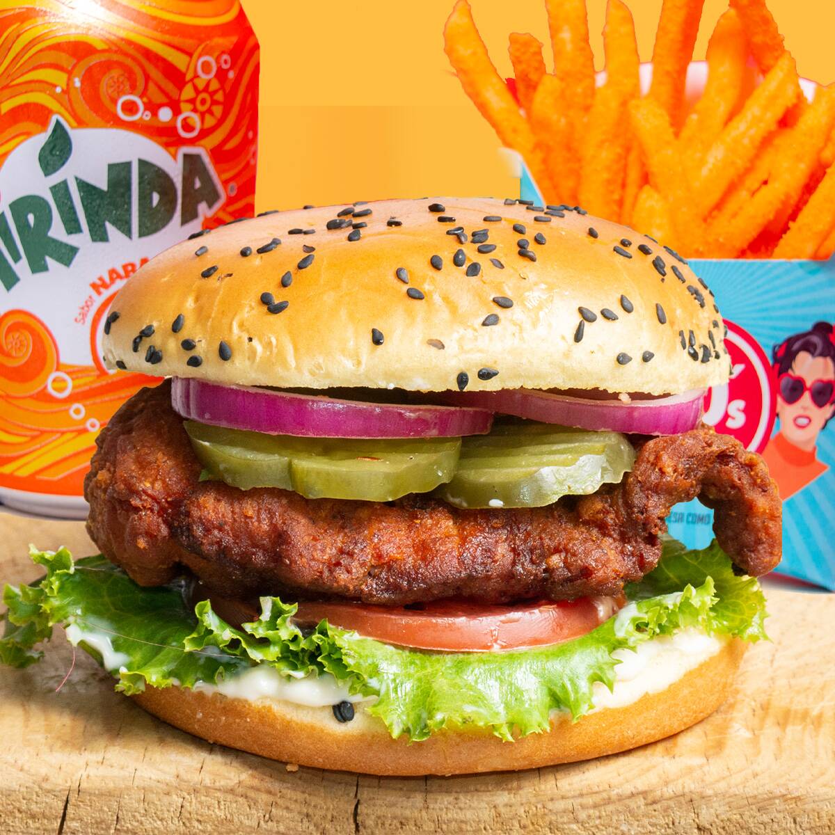 Combo Chicken Burger Crujiente