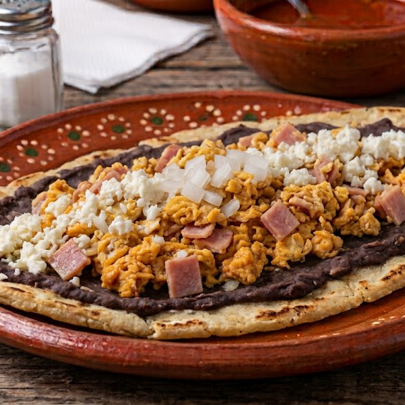 Huaraches Huevo con Jamón