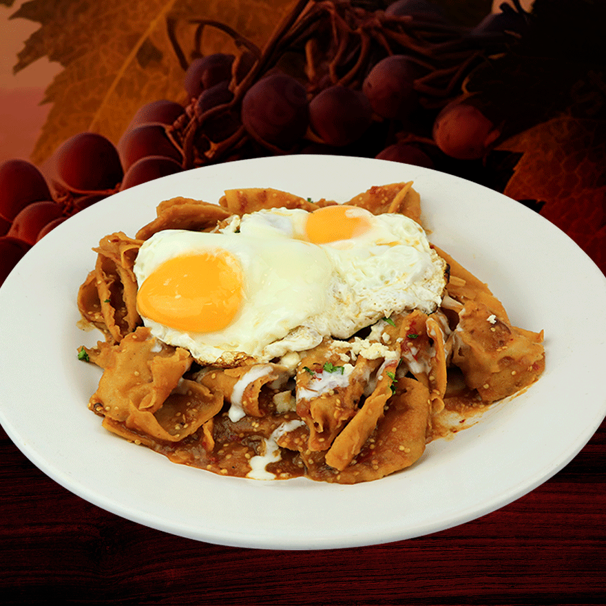 Huevos Estrellados en Chilaquiles C