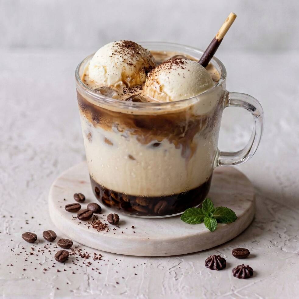 Affogato Iced Latte Frío