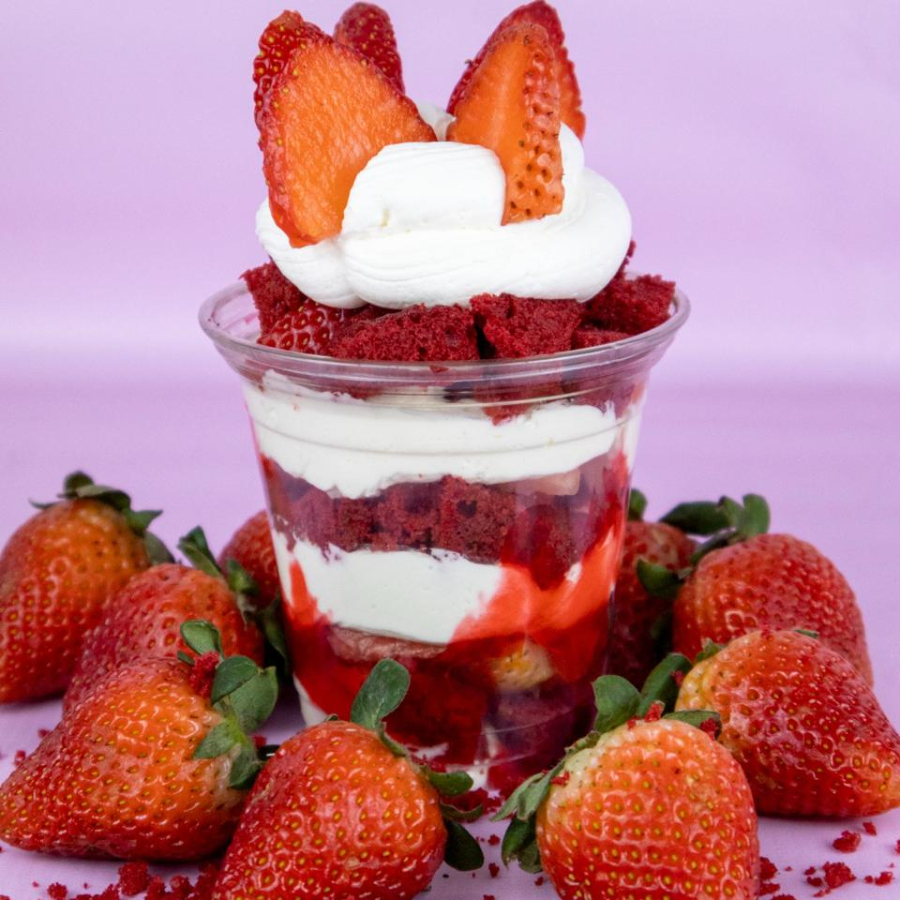 Fresas con crema de la casa red velvet