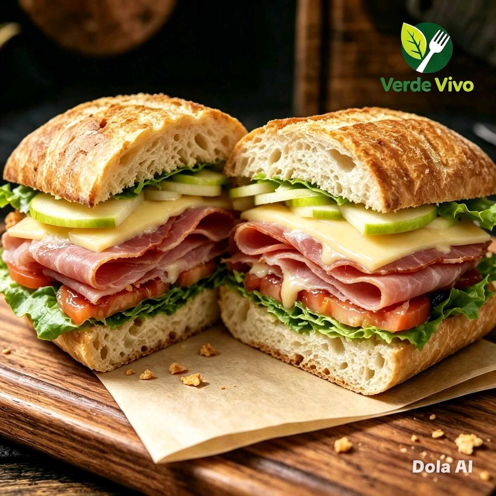 Chapata Jamón y Queso Manchego, Verde Vivo