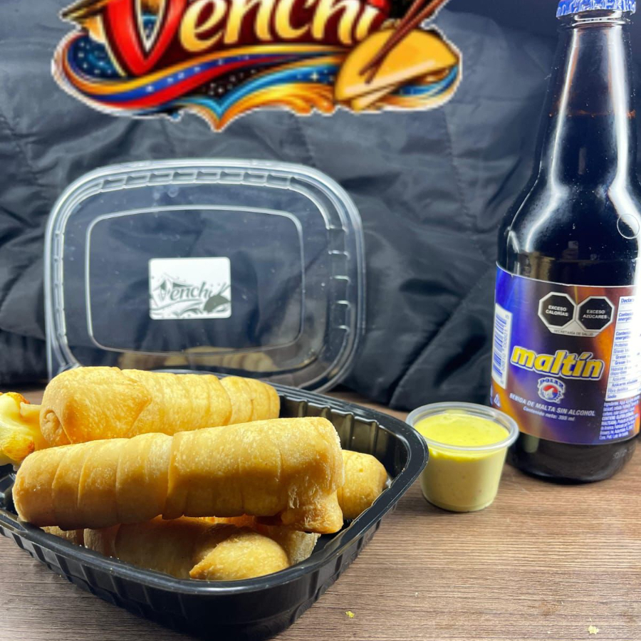 Tequeños de Queso Fritos 5 Unidades + 1 Maltin