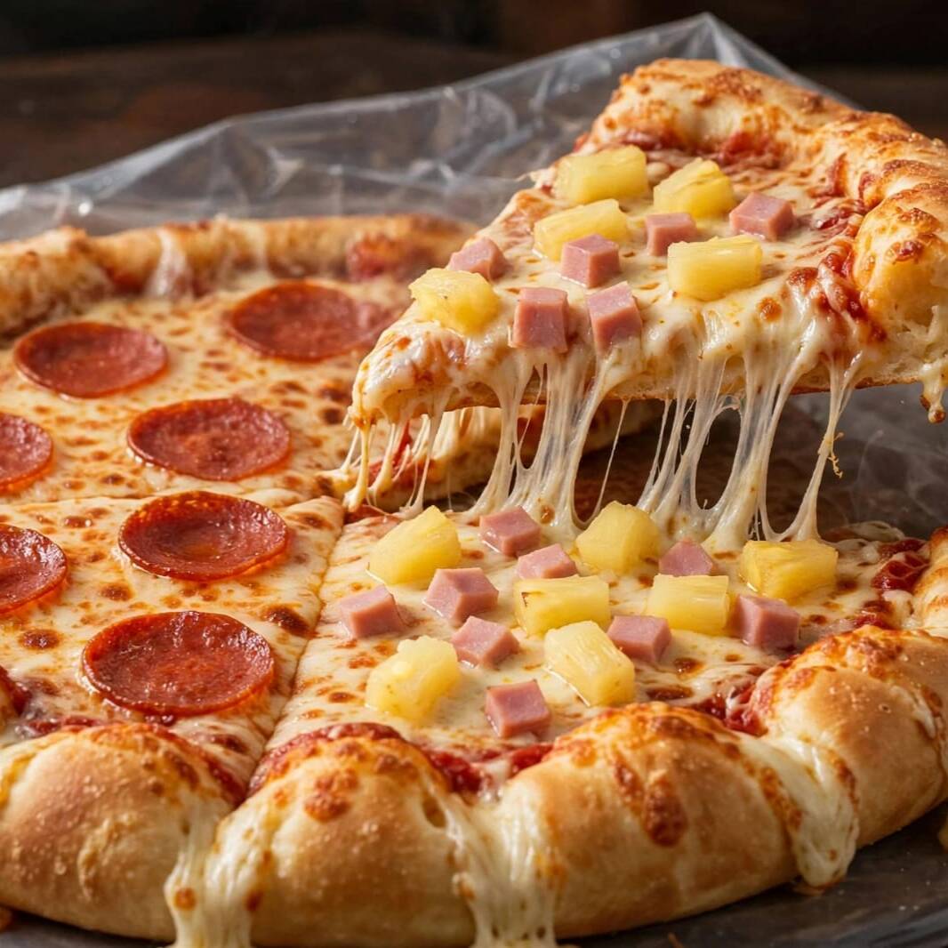 Pizza Mitades Pep/Haw (Orilla Rellena)