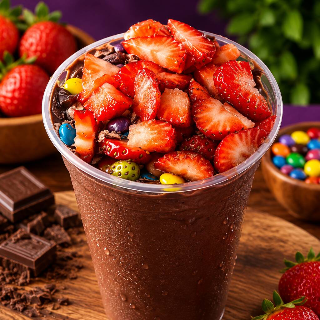 Delicioso copo trufado com creme de sua escolha e personalizado com complementos de sua preferência!!