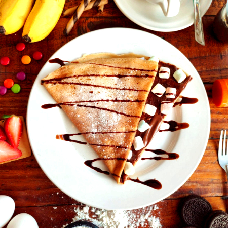 Crepa con Nutella y Malvaviscos