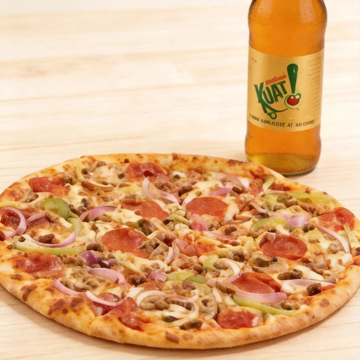 Pizza Gg (35 cm 8 fatias) + Refrigerante Kuat 2 litros
