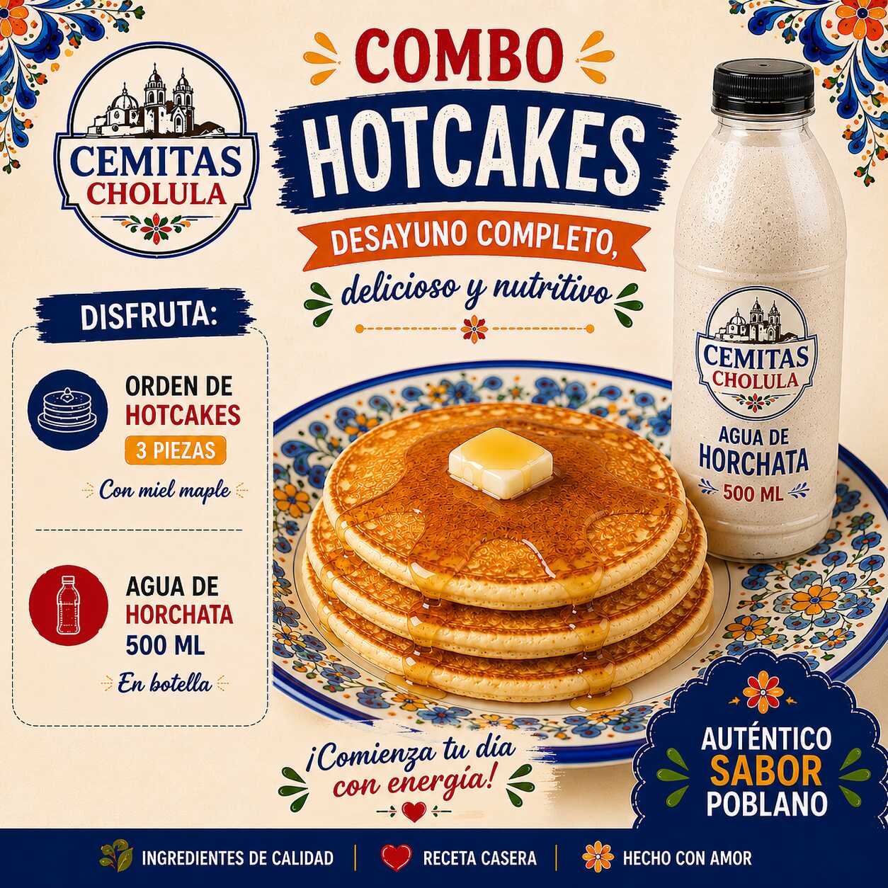 Hot Cakes con Licuado