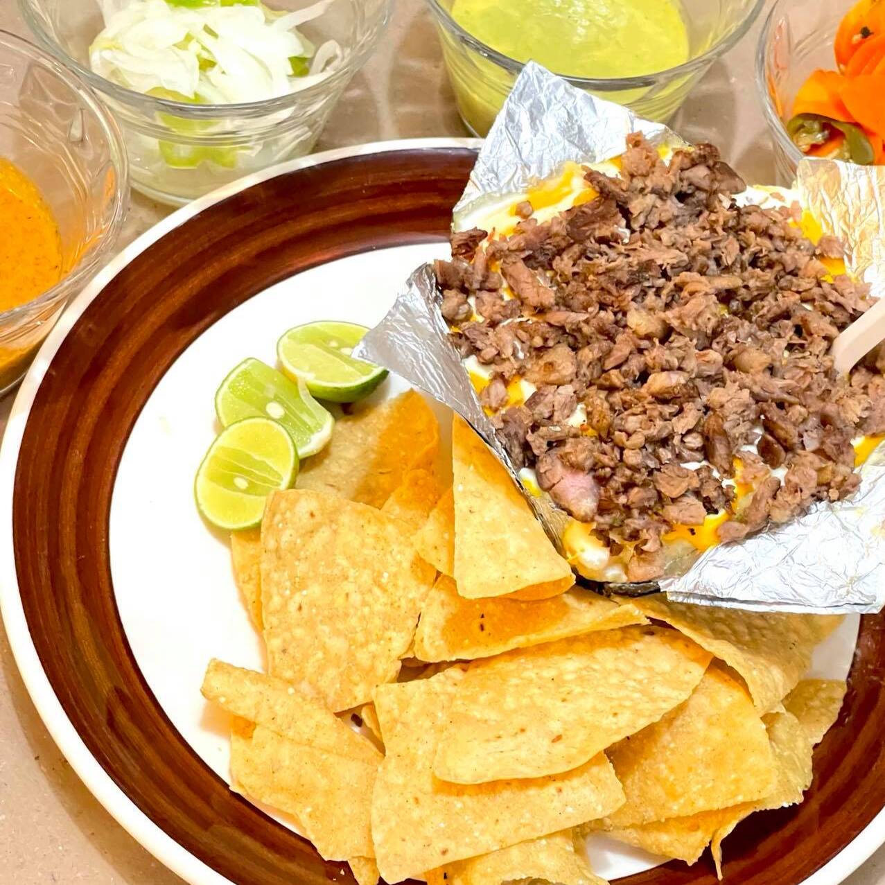 Papa Asada Cecina.