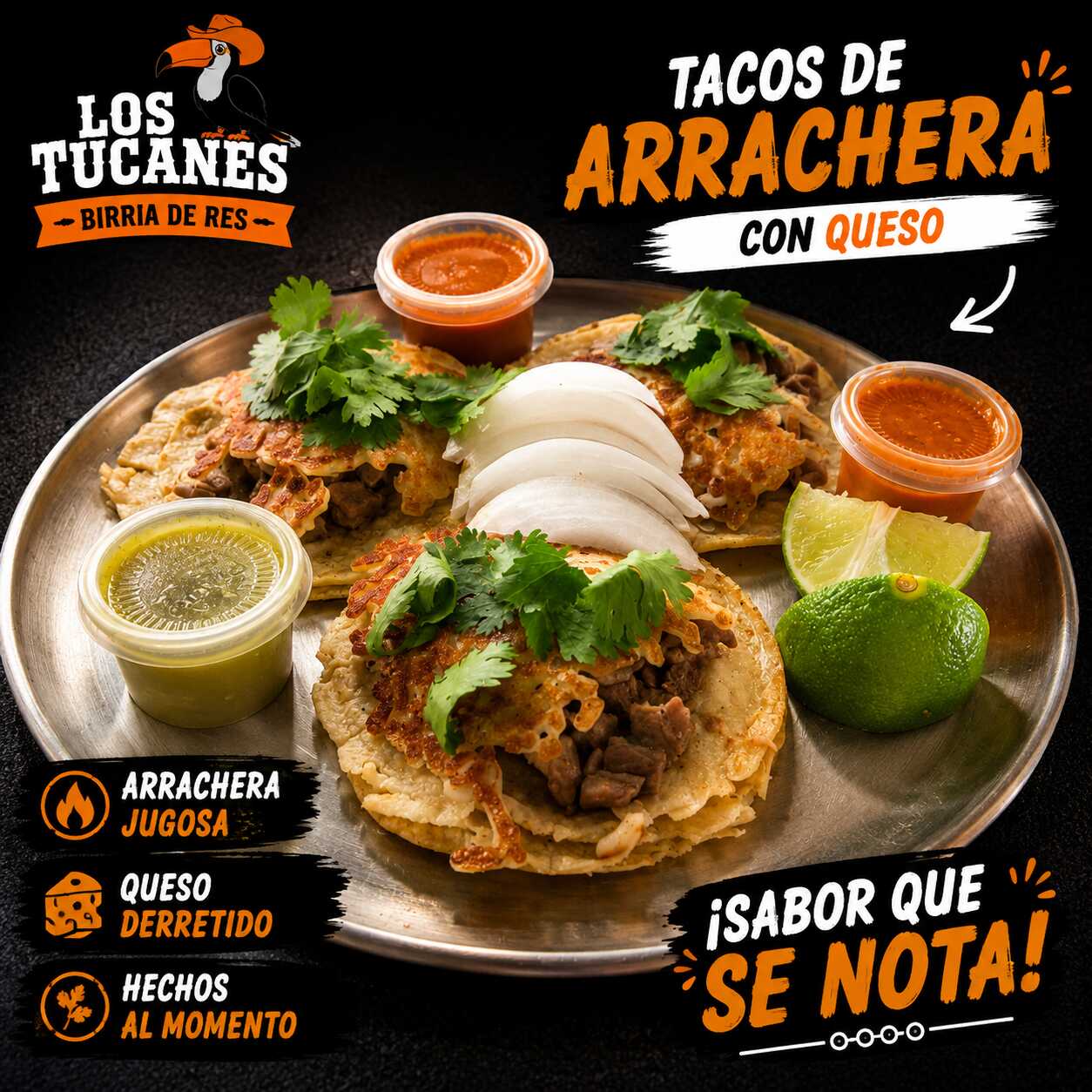 1 Taco de Arrachera Con Queso