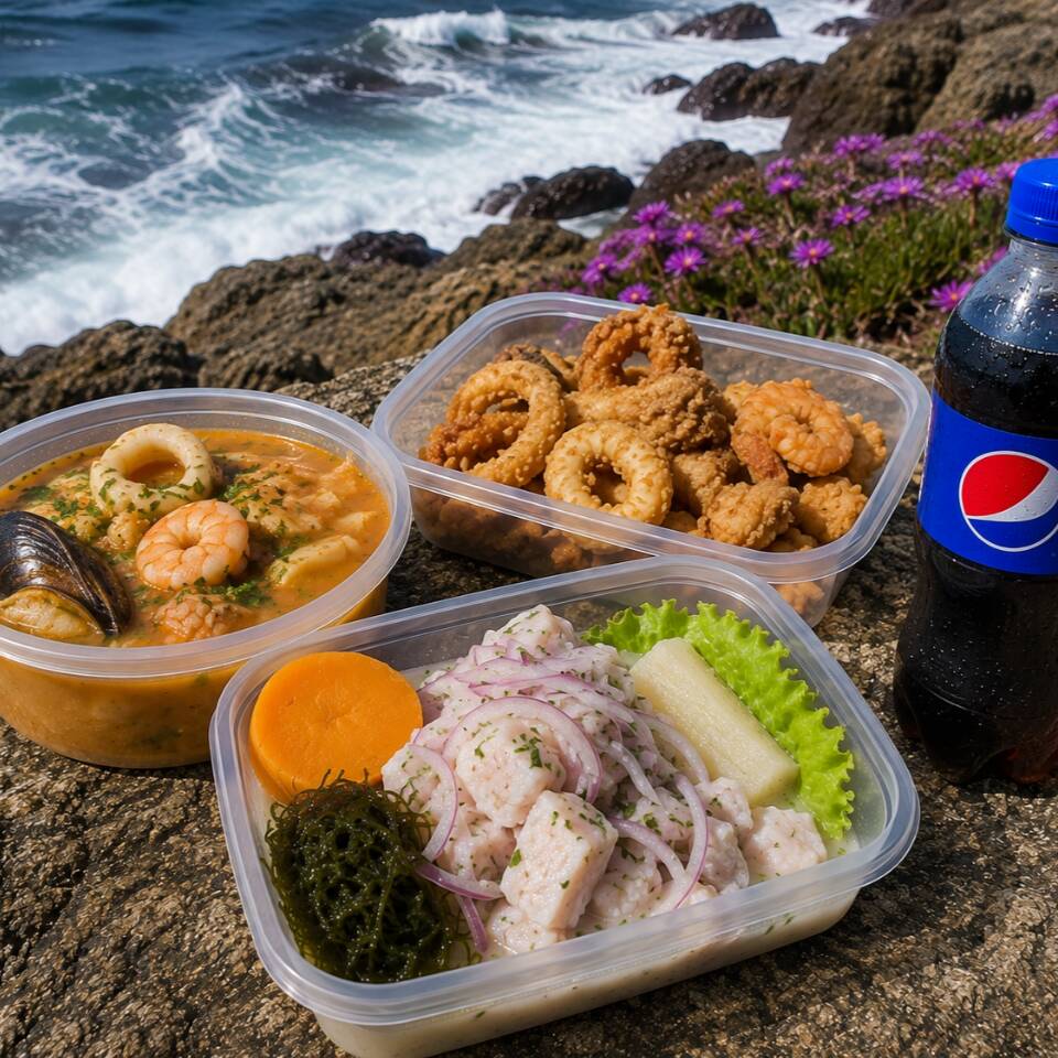 Chicharron MixtoJR+ParihuelaJR+CevicheJR+Gaseosa