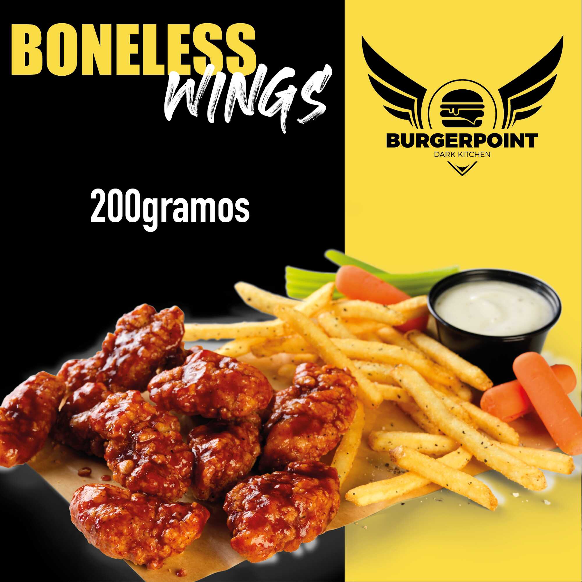Boneless Wings 200gramos 30%Desc.