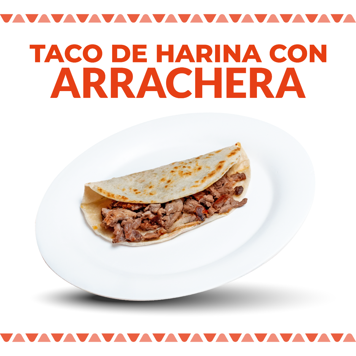 Taco de Arrachera en tortilla de Harina 1 pz