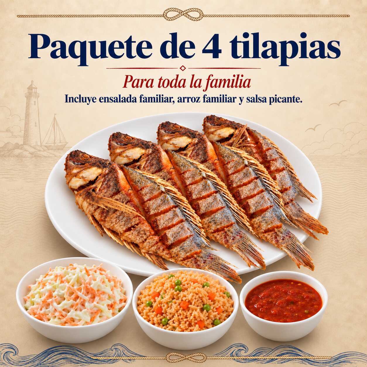 4 Tilapias Fritas