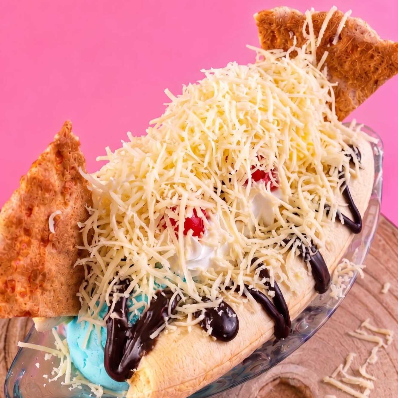 Banana Split Con Queso