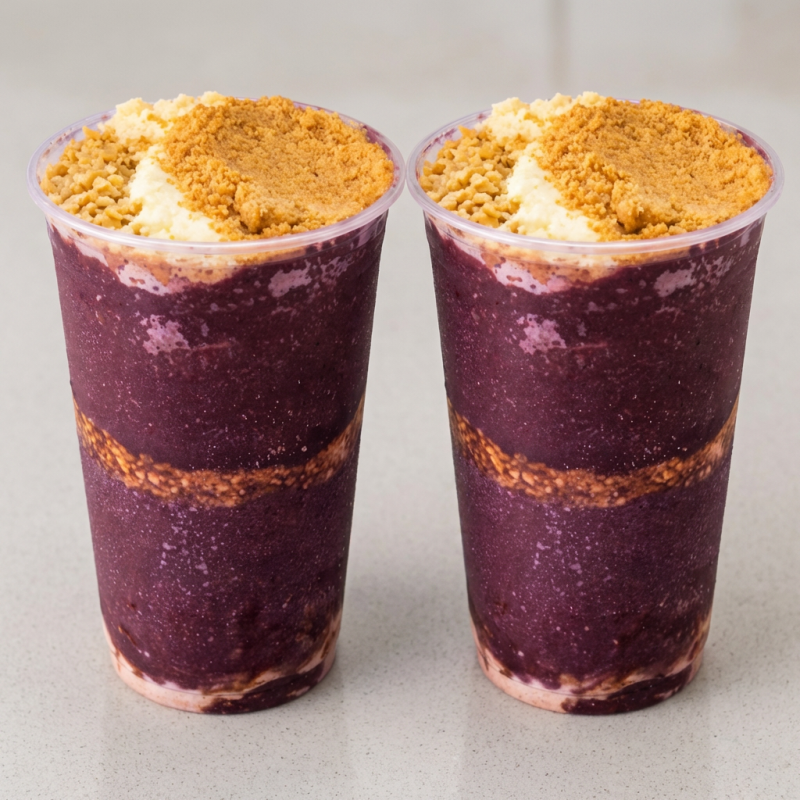 2 X COPOS DE AÇAÍ MONTADO COM SEUS ACOMPANHAMENTOS PREFERIDOS...E O MELHOR COM UM ADICIONAL PREMIUM GRATIS