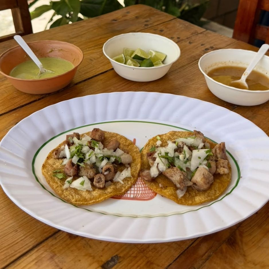 Tacos de Tripa de res 2 tacos