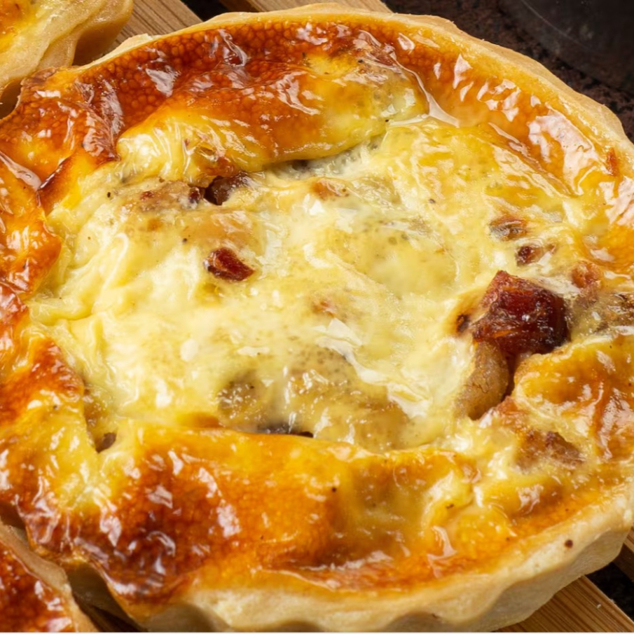 Quiche recheado com Bacon.