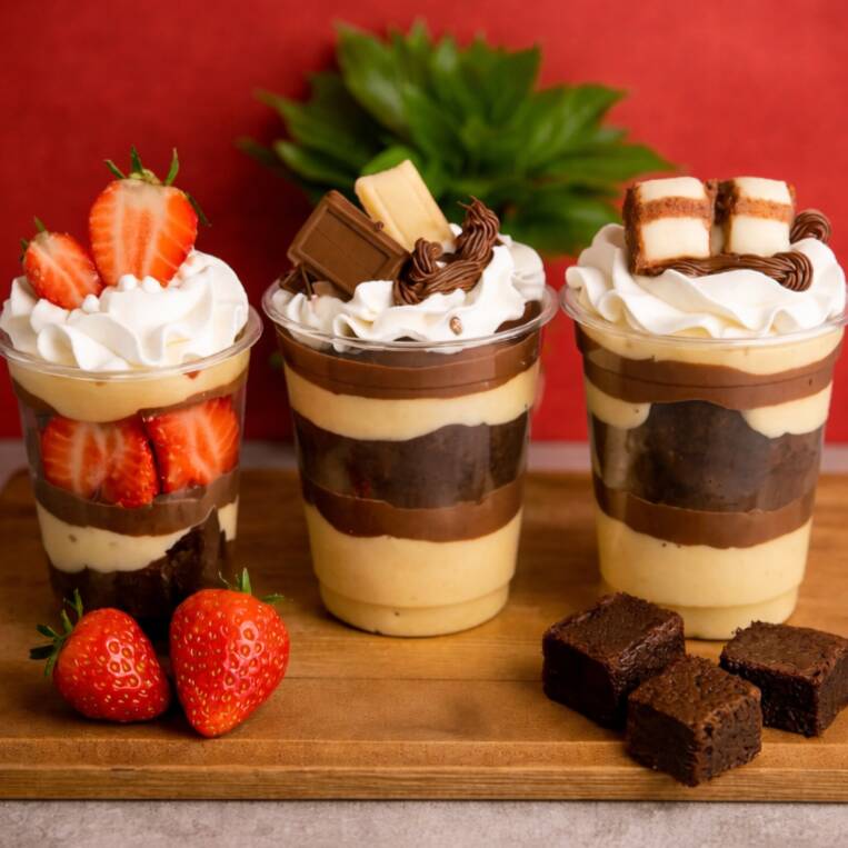 Uma verdadeira explosão de sabor em cada camada! Nossos copos são feitos com muito carinho, combinando cremes super cremosos, recheios irresistíveis e sabores que agradam a todos os paladares. Cada copo tem aproximadamente 270 ml, você pode escolher o sabor que preferir e todos são finalizados com chantininho bem cremoso, deixando tudo ainda mais especial. ( ( Não é trio, é so 1 copo imagem apenas ilustrativo)