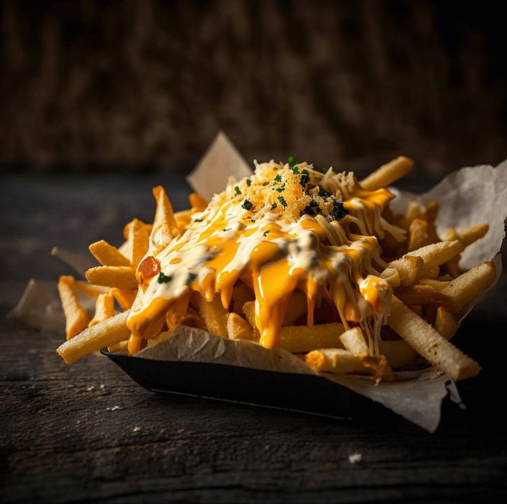 Papas Fritas con queso