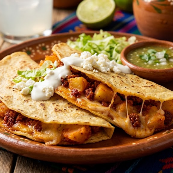 Quesadillas de Maíz Papas con Chorizo