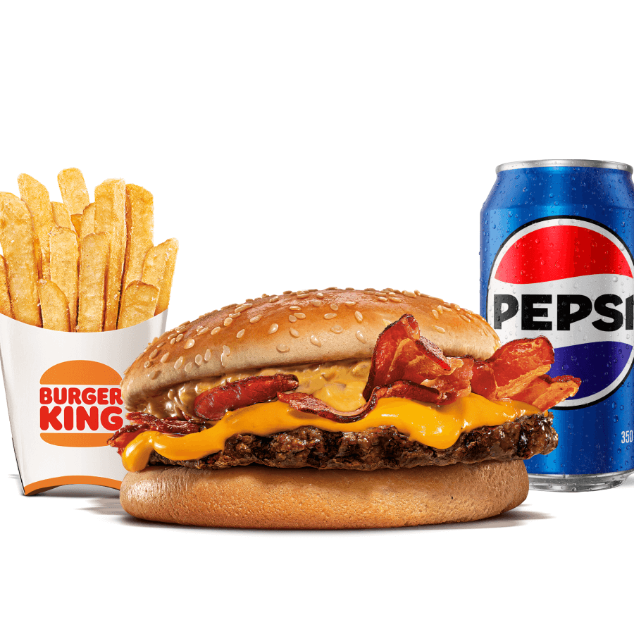 Mega Stacker Cheddar 1.0 + Acompanhamento + Bebida