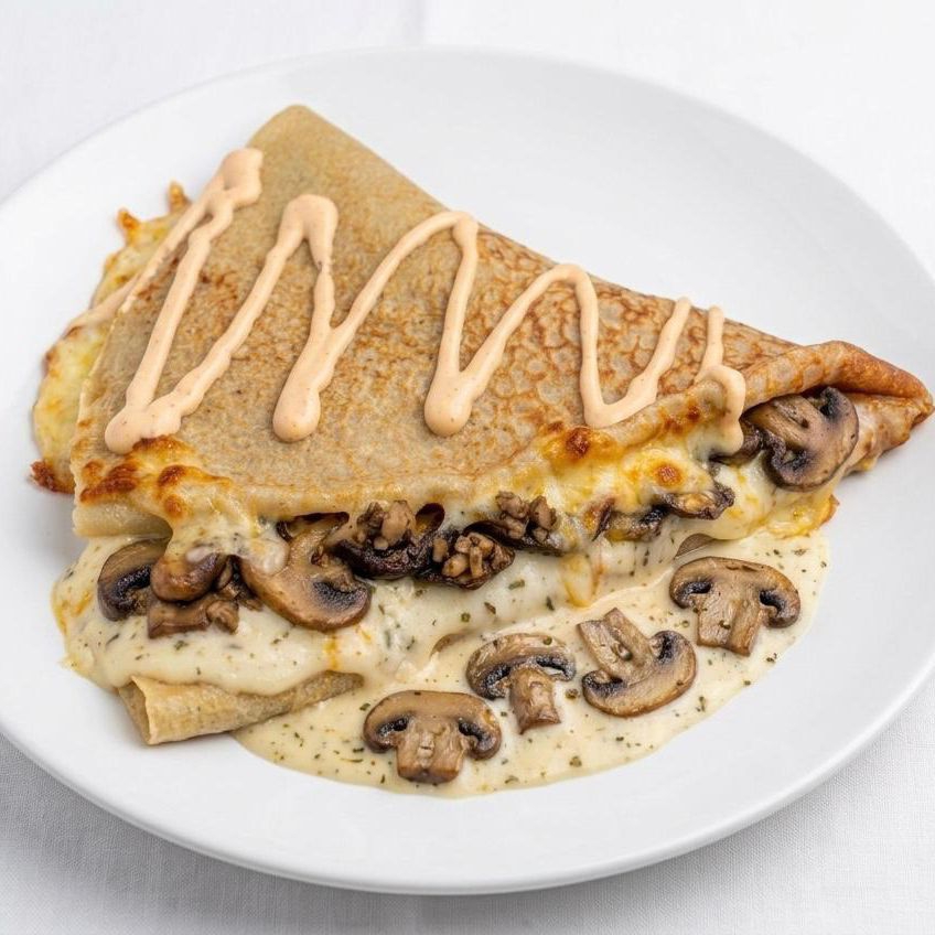 Crepa de Queso y Champiñones