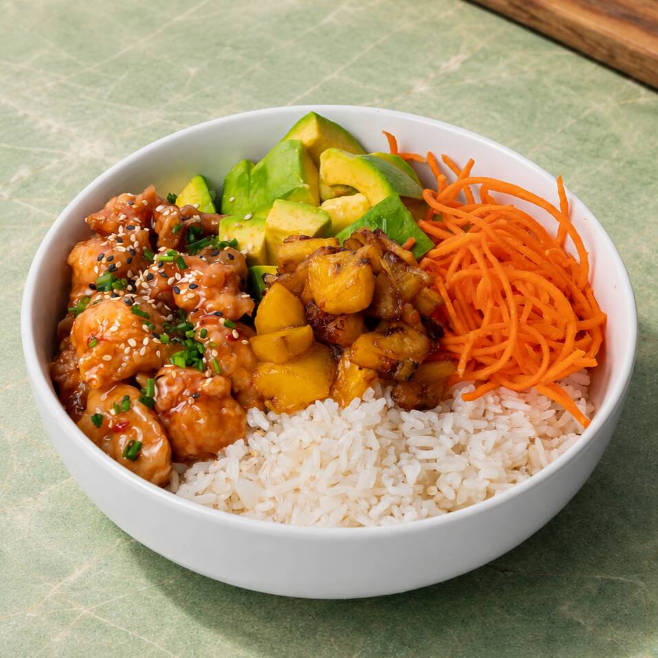 Menú Pollo Agridulce Bowl