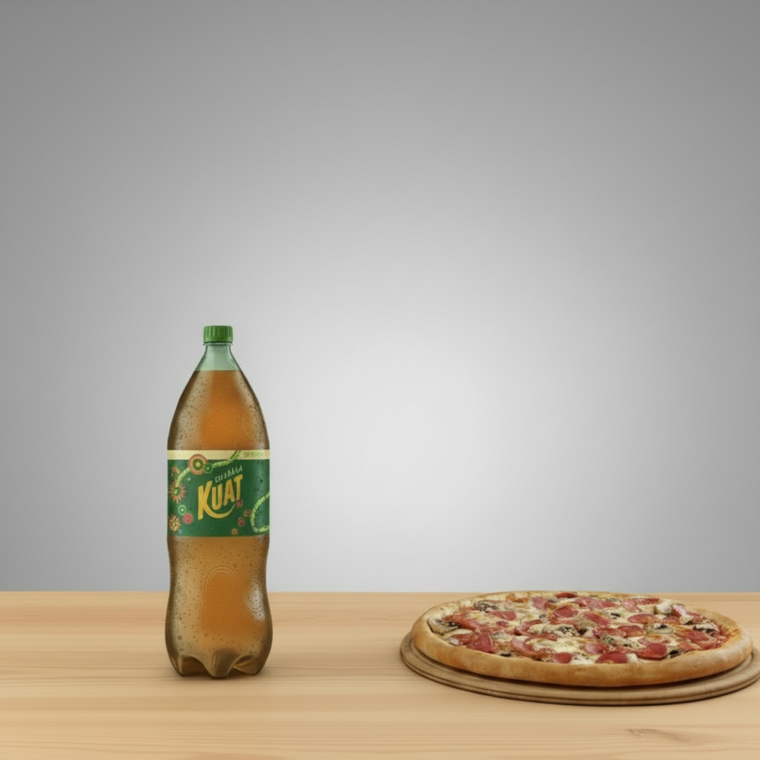 Uma explosão de sabor para compartilhar! Nossa pizza de calabresa tem 35cm, vem com 12 fatias bem servidas, molho caseiro, mussarela derretida, calabresa fatiada com cebola e orégano, e uma deliciosa borda recheada com requeijão cremoso. Para completar o banquete, você ainda leva um refrigerante Kuat 2 litros grátis!