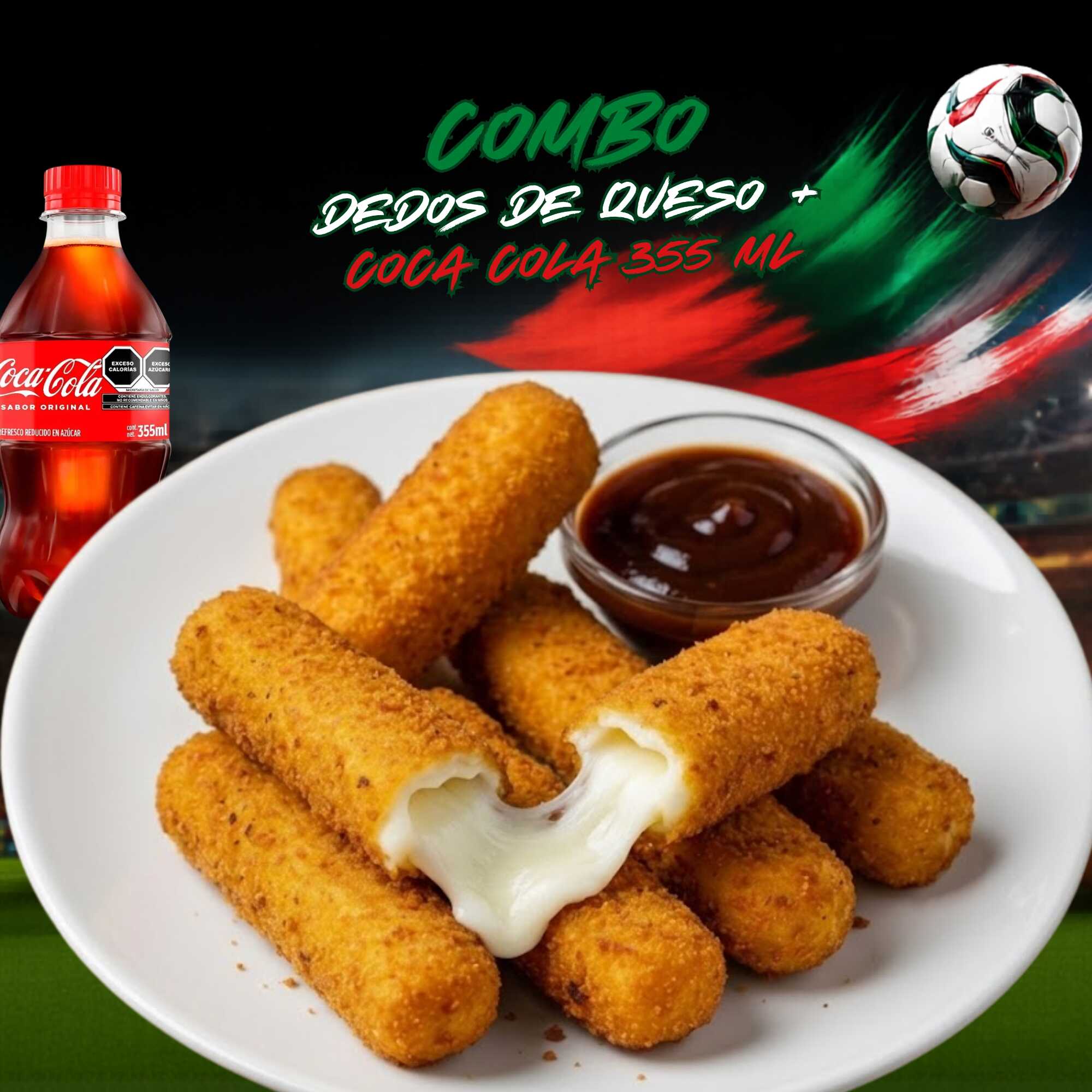 Combo Dedos de Queso +Coca Cola (PET 355 Ml)